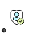 user authentication pictograph sign line vector image