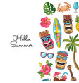 cartoon summer travel elements background vector image
