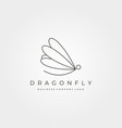 dragonfly minimalist logo insect symbol design vector image vector image