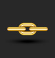 golden chain logo 3d gold three links parts shape vector image