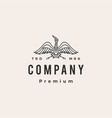 crane bird monoline hipster vintage logo icon vector image vector image
