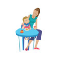 mother woman feeds baby delicious eating healthy vector image