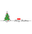 new year tree one continuous line drawing vector image vector image