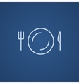 plate with cutlery line icon vector image