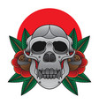monkey skull tattoo vector image vector image