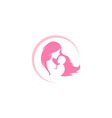 mother and baby logo symbol mom hugs her child vector image