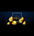 new year 2021 gold 3d party balloon banner vector image vector image