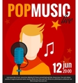 pop singer flat poster vector image