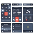 red and blue set of mobile interface elements vector image