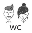 abstract man and woman face with stylish hairstyle vector image vector image