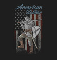 american soldier strong and brave vector image vector image