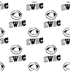 Rap music hip hop doodle pattern with Royalty Free Vector