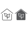 eco house line and glyph icon real estate vector image