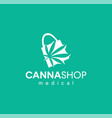 medical cannabis shop logo emblems label design vector image