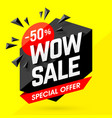 wow sale special offer banner vector image