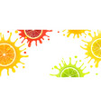 banner with citrus fruits and splash juice vector image vector image
