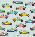 cute car race seamless pattern vector image