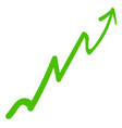 growth line chart arrow doodle positive trend vector image