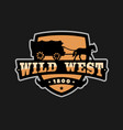 Old wild west logo emblem Royalty Free Vector Image