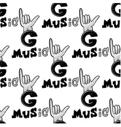 Rap music hip hop doodle pattern with Royalty Free Vector
