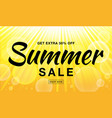 summer sale template banner with sun rays vector image