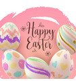 easter card with hand painting eggs vector image vector image