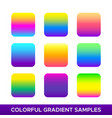 set of colorful gradient samples vector image vector image