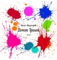 colorful bright ink splashes over white vector image