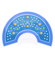 folk kokoshnik in blue color decorated jewelry vector image vector image