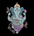 ganapati meditation in lotus pose vector image vector image