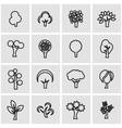 line trees icon set vector image