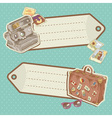 travel discount stickers with bag and photo camera vector image vector image
