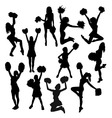 cheerleaders action and activity silhouettes vector image vector image