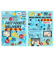 fast food burgers and snacks online delivery vector image vector image
