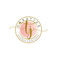 initial tj feminine logo beauty monogram vector image