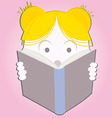 little girl reading a book vector image
