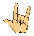 realistic rock n roll hand gesture icon graphic vector image