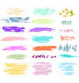 set of brush strokes in pastel colors vector image