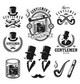 set of vintage gentlemen emblems and elements vector image