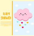 baby shower card design template with cute pink vector image