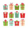 christmas presents set different boxes vector image