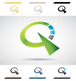 green grey and blue glossy abstract logo icon vector image vector image