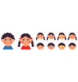 cartoon kids emotional faces kid emotion kawaii vector image vector image
