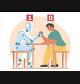 artificial intelligence vs human flat vector image