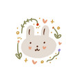 cartoon baby girl rabbit little easter cute vector image vector image