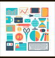 collection of colors of business elements office vector image vector image