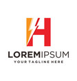 letter h lightning electric logo vector image