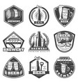 monochrome vintage brewery labels set vector image