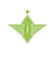 ball with wings logo american football or rugby vector image vector image