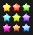 colored cartoon stars shiny games crystal icons vector image vector image